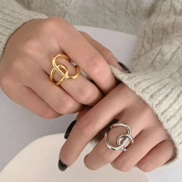 Minimalist 925 Sterling Silver Geometric Ring - Picture 3 of 6